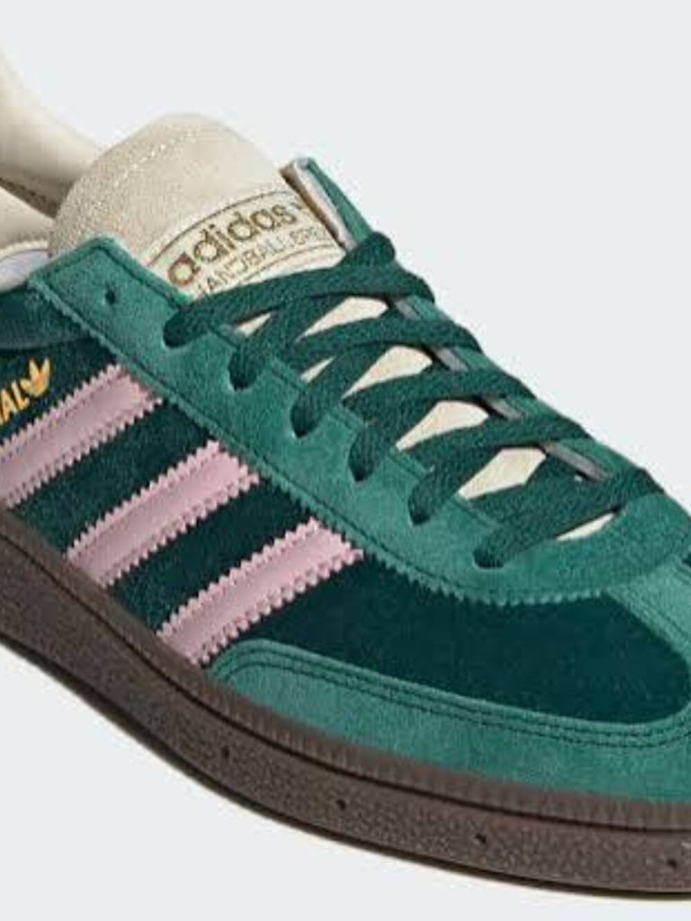 New with tags Adidas Spezial Green Velvet with Pink Stripes